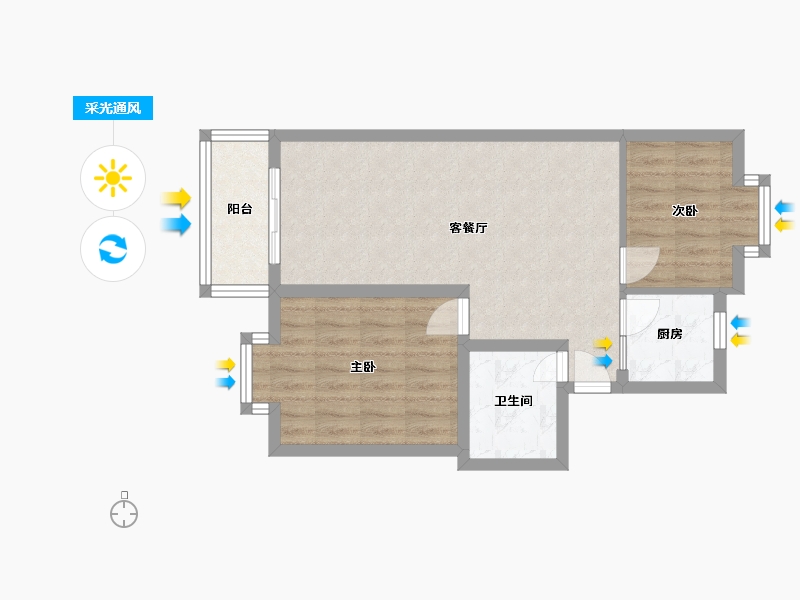 福建省-福州市-湖前兰庭-60.00-户型库-采光通风