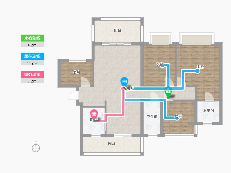 湖南省-怀化市-建鸿达鸿都-128.00-户型库-动静线