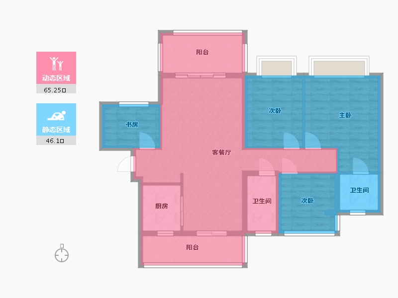 湖南省-怀化市-建鸿达鸿都-128.00-户型库-动静分区