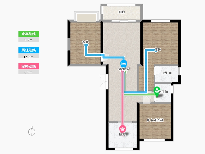 浙江省-台州市-湖悦华庭-114.40-户型库-动静线