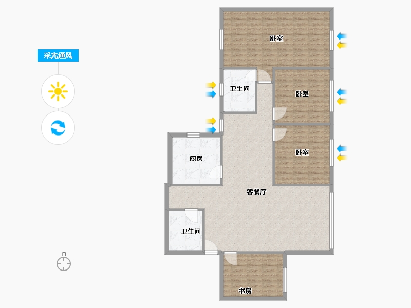 重庆-重庆市-林进小区-130.00-户型库-采光通风