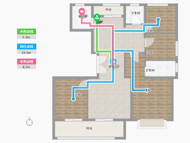 安徽省-安庆市-蓝城兰园-128.00-户型库-动静线