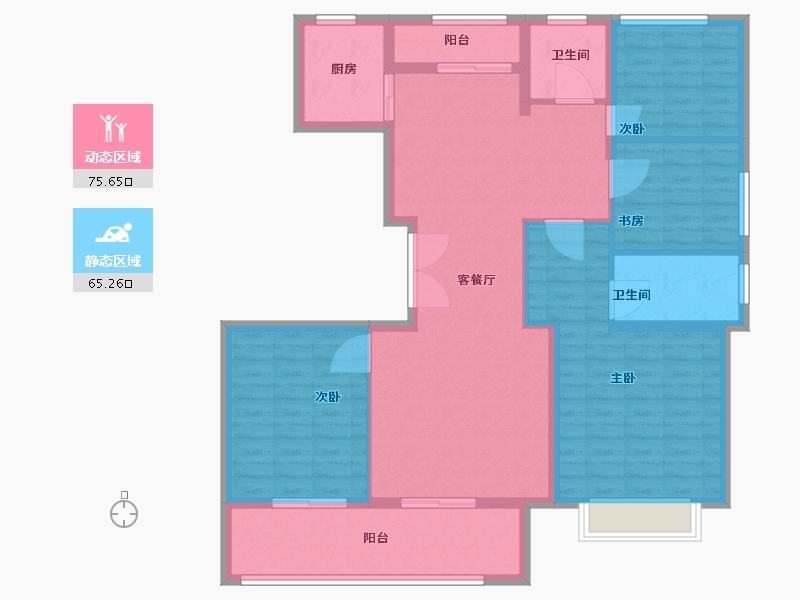 安徽省-安庆市-蓝城兰园-128.00-户型库-动静分区