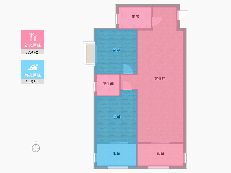 陕西省-西安市-八水御源-75.59-户型库-动静分区