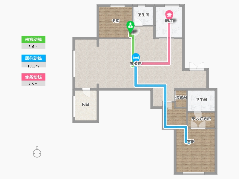 湖南省-长沙市-建发央著-129.60-户型库-动静线