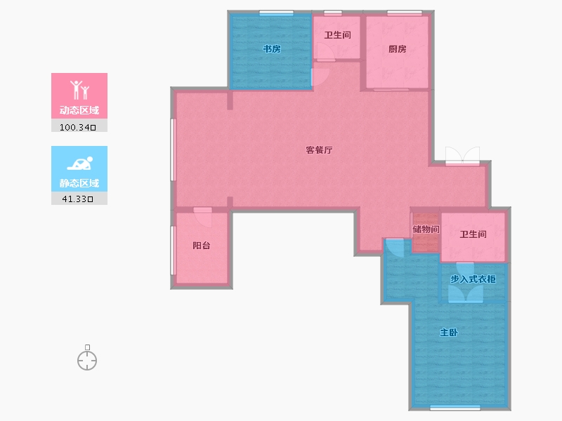 湖南省-长沙市-建发央著-129.60-户型库-动静分区