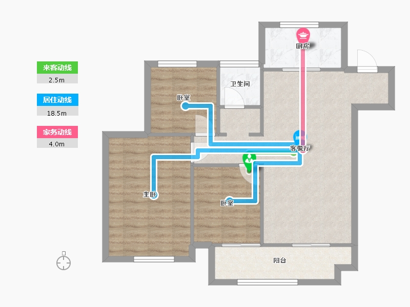 江苏省-徐州市-莫兰迪公馆-104.00-户型库-动静线