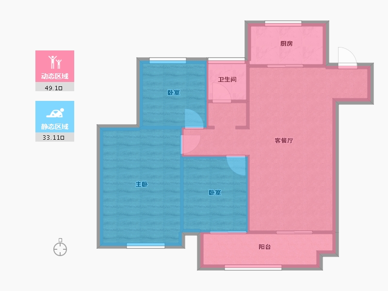 江苏省-徐州市-莫兰迪公馆-104.00-户型库-动静分区