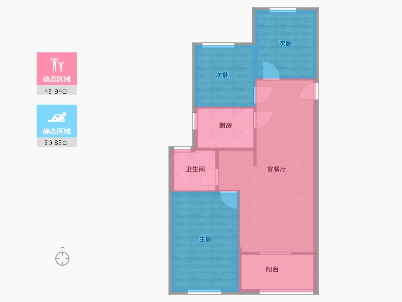 浙江省-杭州市-德圣博奥城-67.54-户型库-动静分区