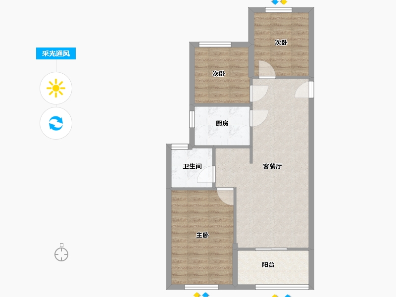 浙江省-杭州市-德圣博奥城-67.54-户型库-采光通风