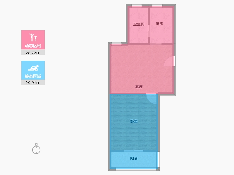 上海-上海市-成山小区-44.70-户型库-动静分区