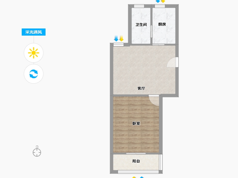 上海-上海市-成山小区-44.70-户型库-采光通风