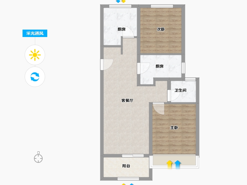 河南省-郑州市-融信朗悦时光之城-71.55-户型库-采光通风