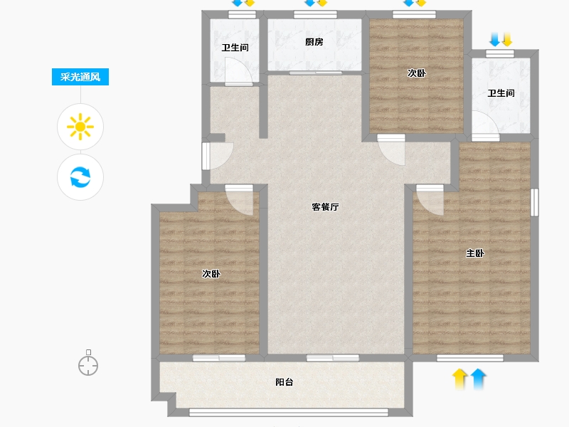 山东省-德州市-东海玉景园-118.62-户型库-采光通风