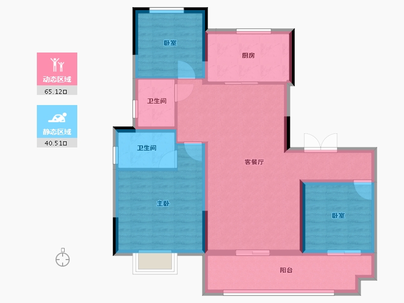 河南省-洛阳市-云锦天章-100.80-户型库-动静分区