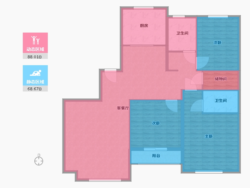 山东省-东营市-华泰国际豪园-144.00-户型库-动静分区