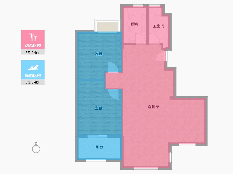 浙江省-杭州市-泊林印象-90.00-户型库-动静分区