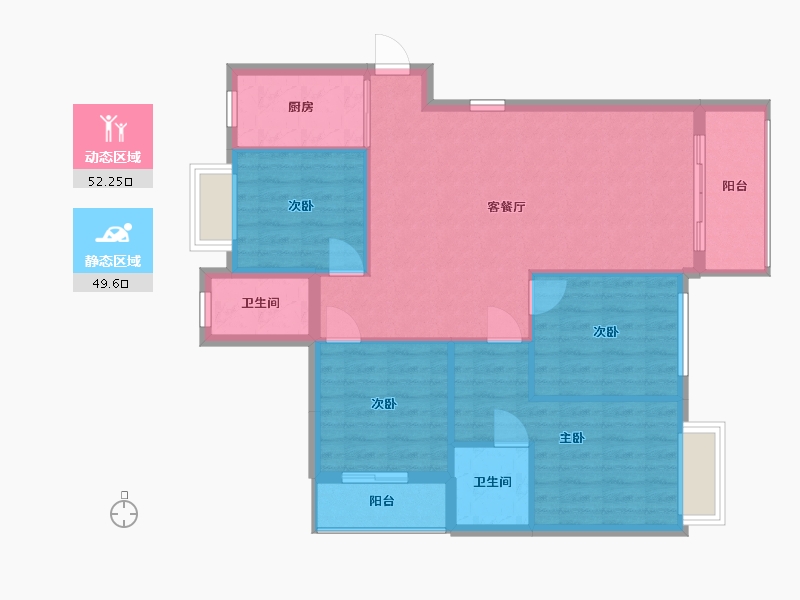 贵州省-黔南布依族苗族自治州-中昊新天地-110.40-户型库-动静分区