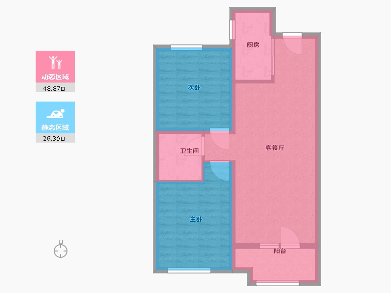 山东省-青岛市-中海寰宇时代-67.12-户型库-动静分区