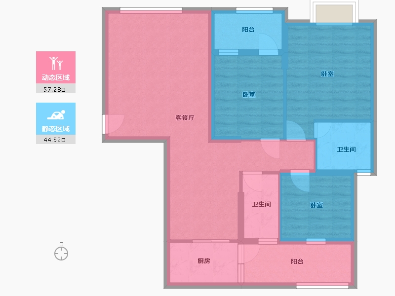 广西壮族自治区-南宁市-金州路-90.99-户型库-动静分区