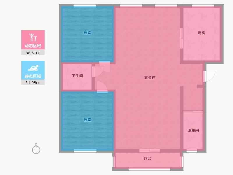 云南省-玉溪市-中一小区-109.67-户型库-动静分区