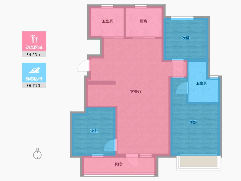 河北省-廊坊市-金地时代艺境-87.16-户型库-动静分区