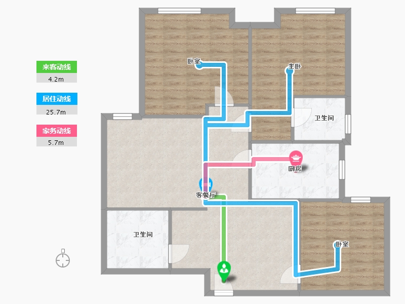 山东省-菏泽市-伯爵国际花园-104.00-户型库-动静线