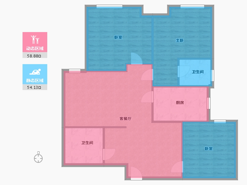 山东省-菏泽市-伯爵国际花园-104.00-户型库-动静分区