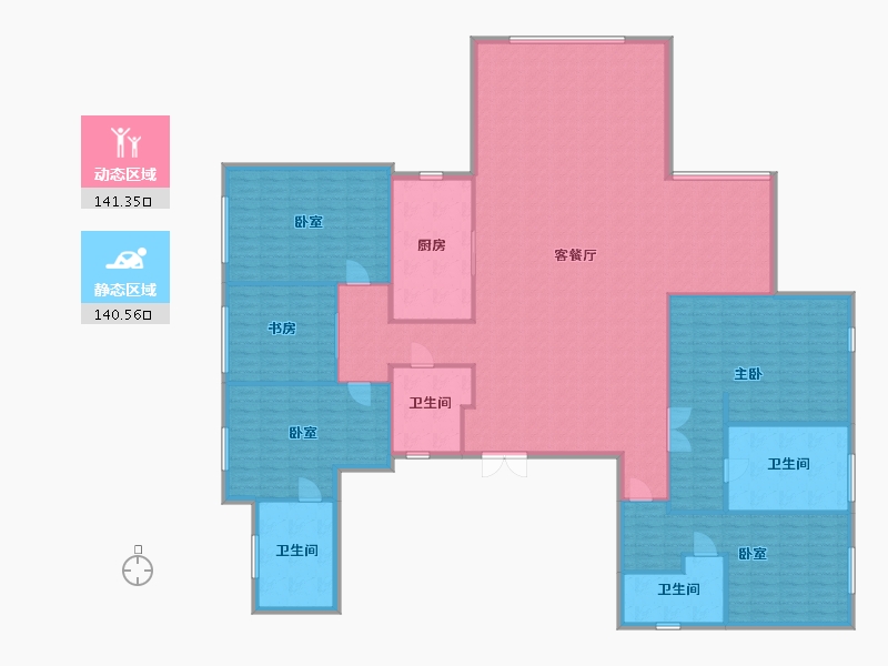 浙江省-杭州市-滨融府-264.00-户型库-动静分区