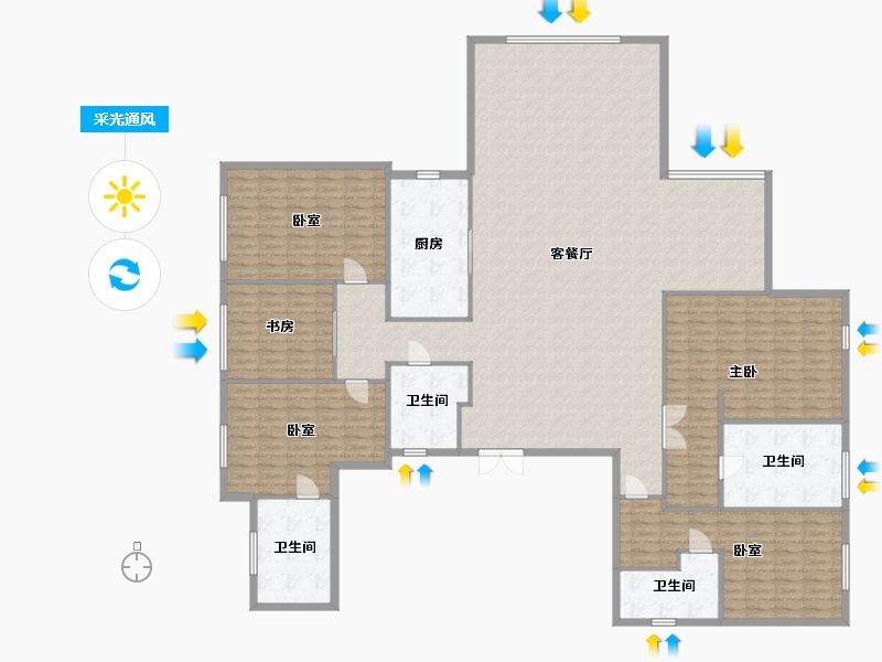 浙江省-杭州市-滨融府-264.00-户型库-采光通风