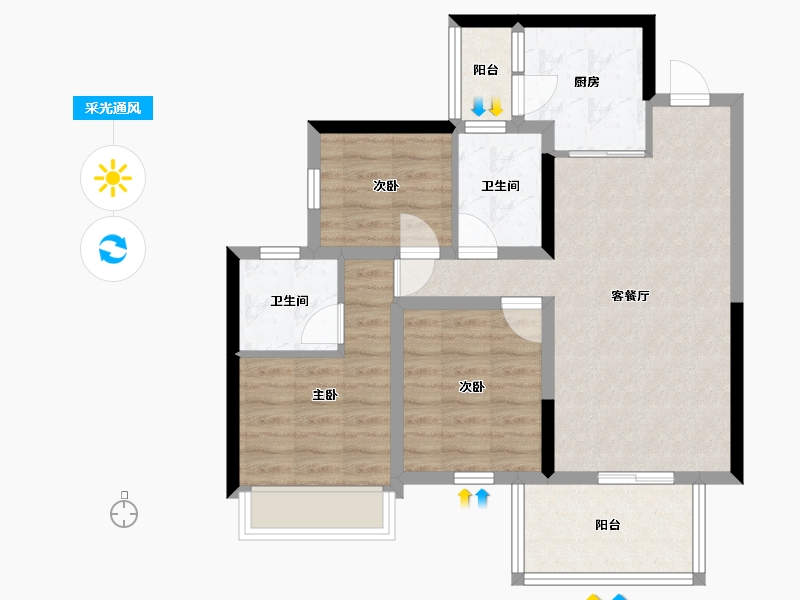 广西壮族自治区-南宁市-融创融公馆-79.06-户型库-采光通风