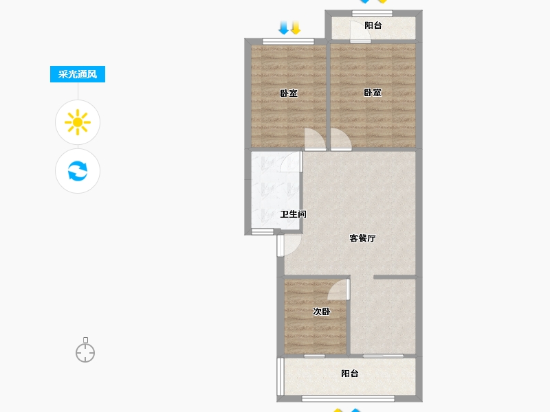 山西省-临汾市-福源小区-102.00-户型库-采光通风