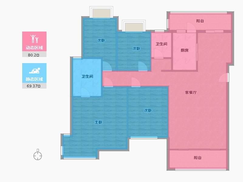 广东省-惠州市-尚城世家一期-125.84-户型库-动静分区