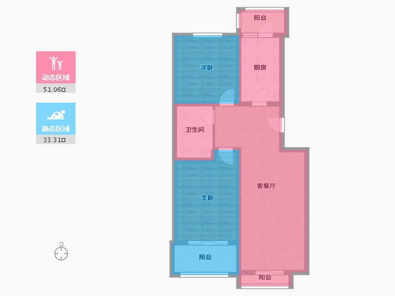 北京-北京市-瑞海家园-五区-82.34-户型库-动静分区