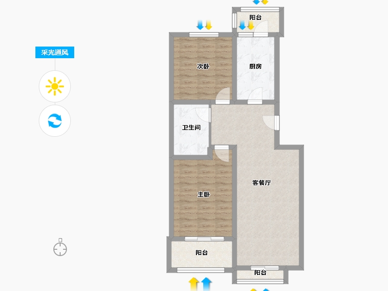 北京-北京市-瑞海家园-五区-82.34-户型库-采光通风