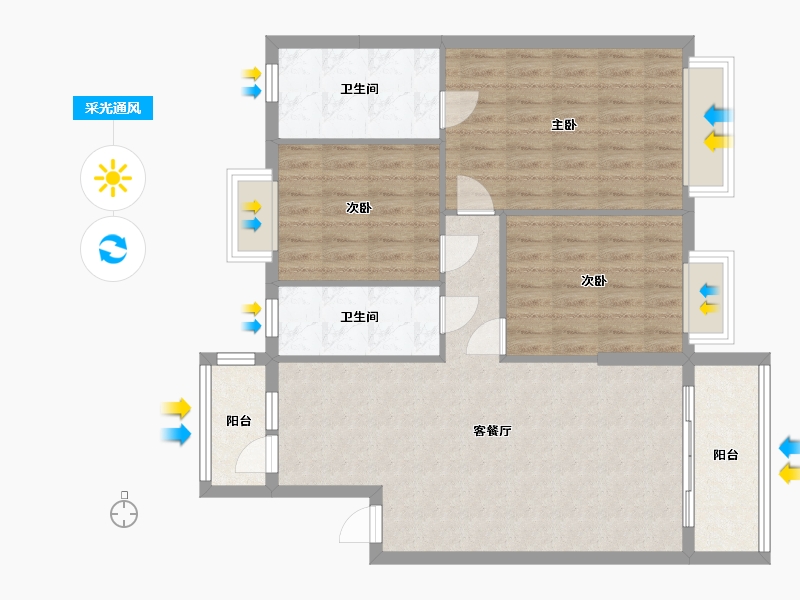 广西壮族自治区-防城港市-丽景湾-97.90-户型库-采光通风