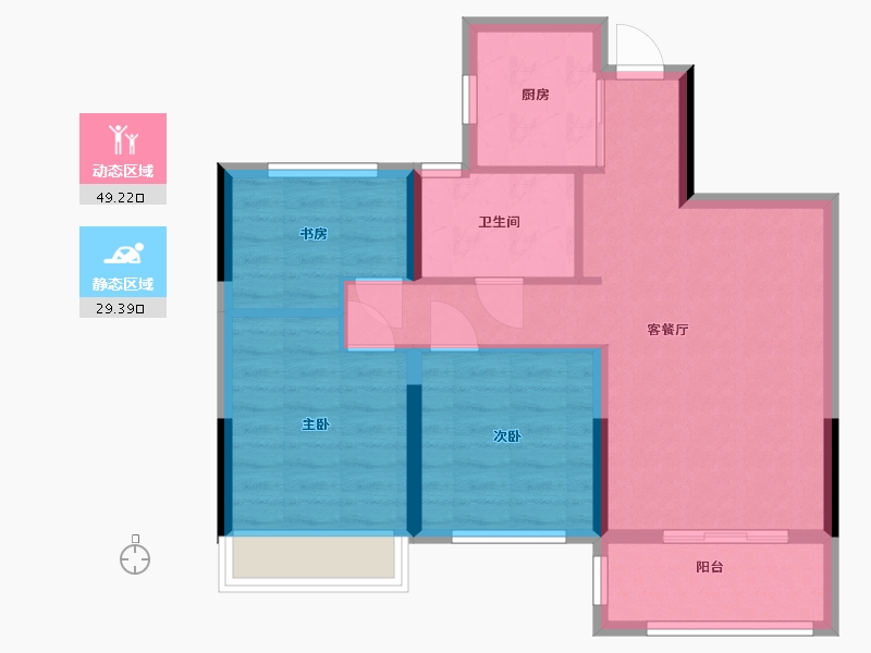 浙江省-衢州市-桑园小区-70.61-户型库-动静分区