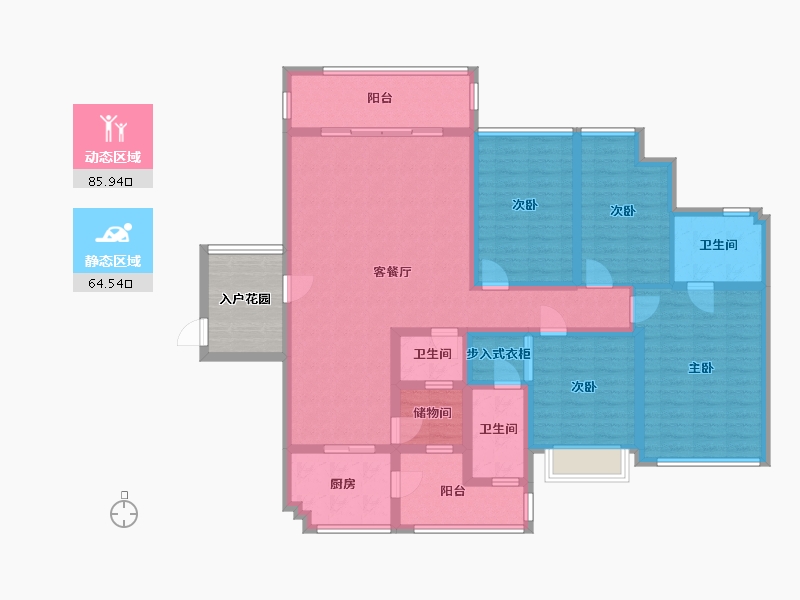 广东省-中山市-豪逸御华庭-122.40-户型库-动静分区