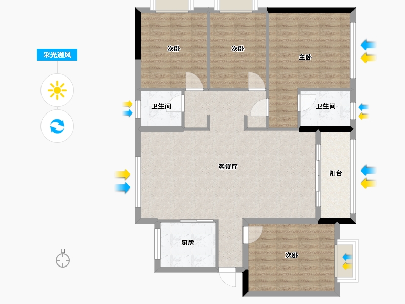 广西壮族自治区-百色市-阳光峻景-140.19-户型库-采光通风