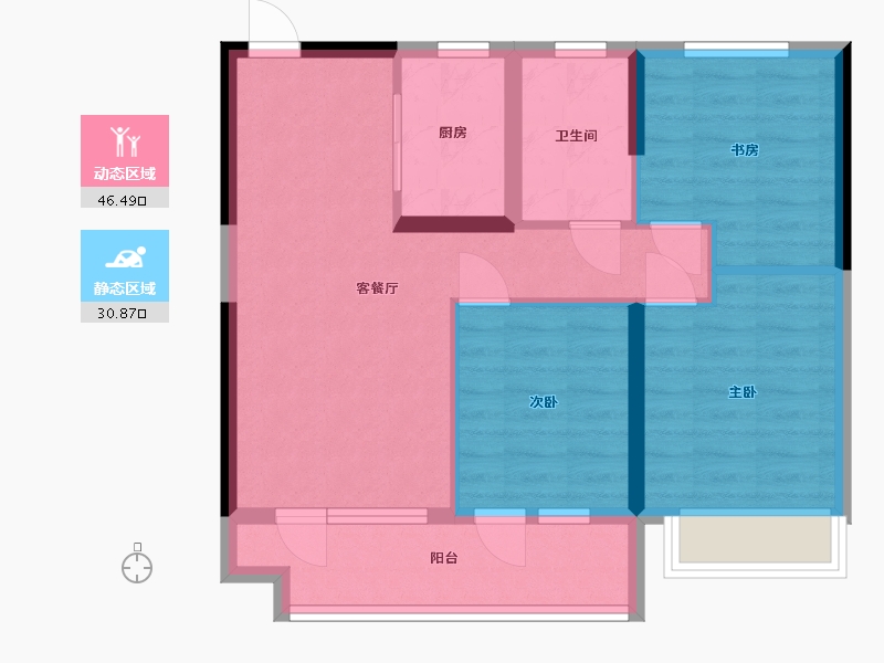 山东省-青岛市-世博城逸海-78.40-户型库-动静分区