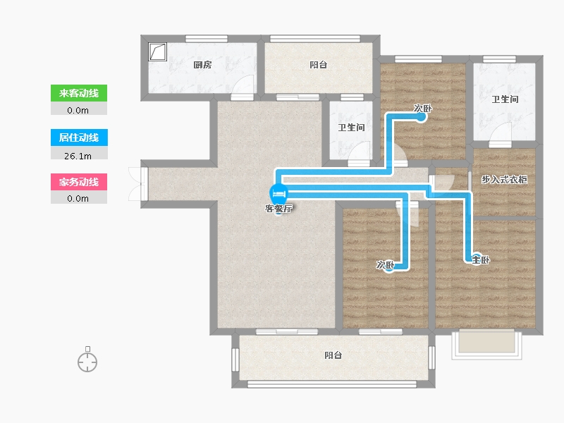 陕西省-榆林市-麟州壹号院-131.80-户型库-动静线