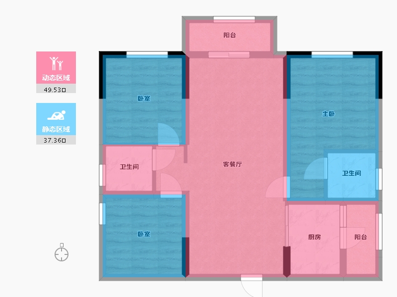 四川省-眉山市-观澜明月-73.60-户型库-动静分区