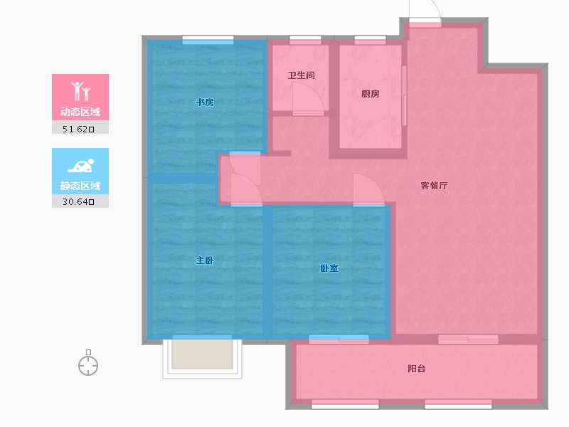 河北省-沧州市-嘉禾一方-85.94-户型库-动静分区