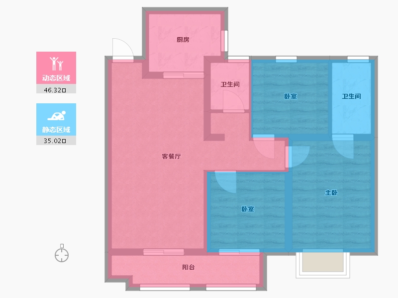 河北省-沧州市-泽信云尚-86.40-户型库-动静分区