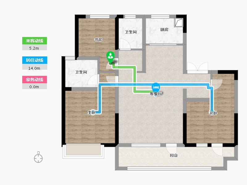 山东省-济宁市-华润置地凯旋门-97.00-户型库-动静线