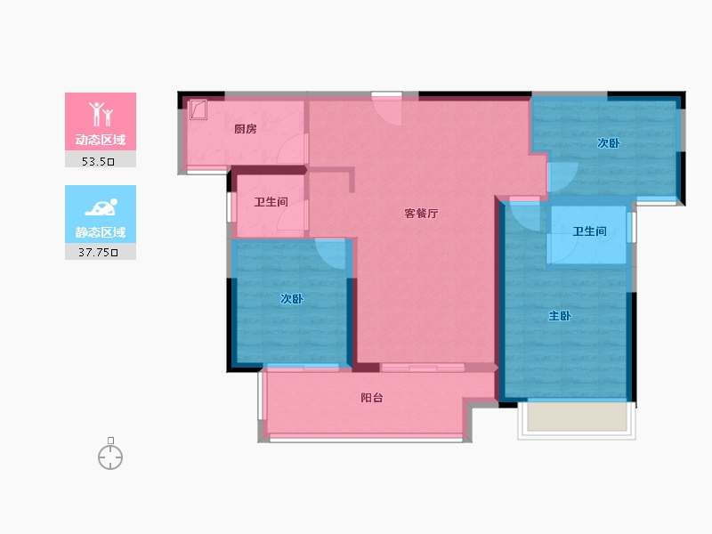 河南省-洛阳市-建业观山悦-89.00-户型库-动静分区