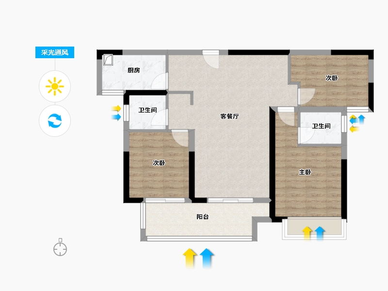 河南省-洛阳市-建业观山悦-89.00-户型库-采光通风