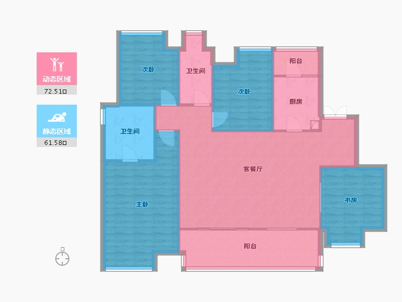 重庆-重庆市-招商雍璟城-117.83-户型库-动静分区