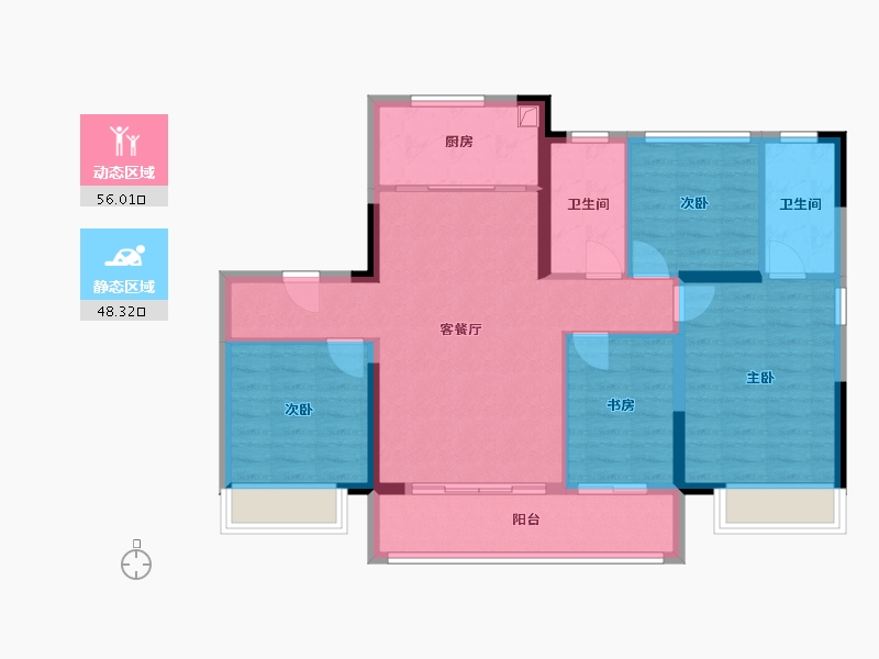 山东省-济南市-绿城春来晓园-104.00-户型库-动静分区