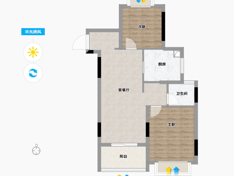 上海-上海市-杨浦城投·悦尚海-68.52-户型库-采光通风